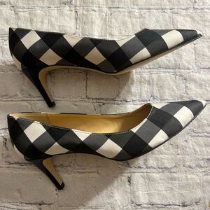 TALBOTS CHECKERED PATTERNED LEATHER SOLES SPRING/SUMMER PUMPS WOMEN’S SIZE 7M